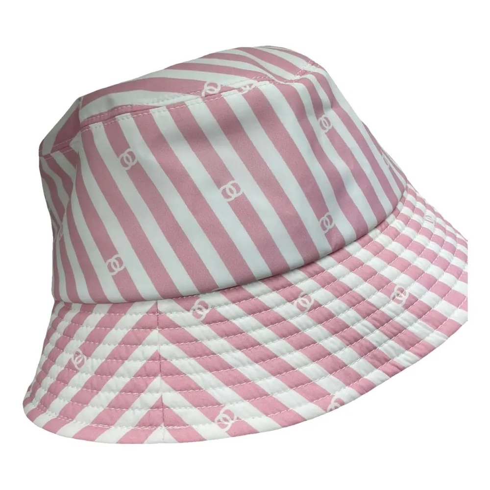 CHANEL Pink and White Striped Hat - Picture 2 of 4